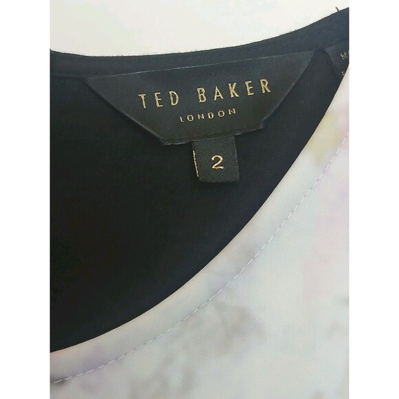 Ted Baker London Dress US Sz 6 Milisa Pure Peony Floral Printed Mini Sheath EUC - Picture 10 of 16
